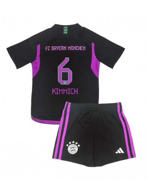 Billige Bayern Munich Joshua Kimmich #6 Bortedraktsett Barn 2023-24 Kortermet (+ Korte bukser)